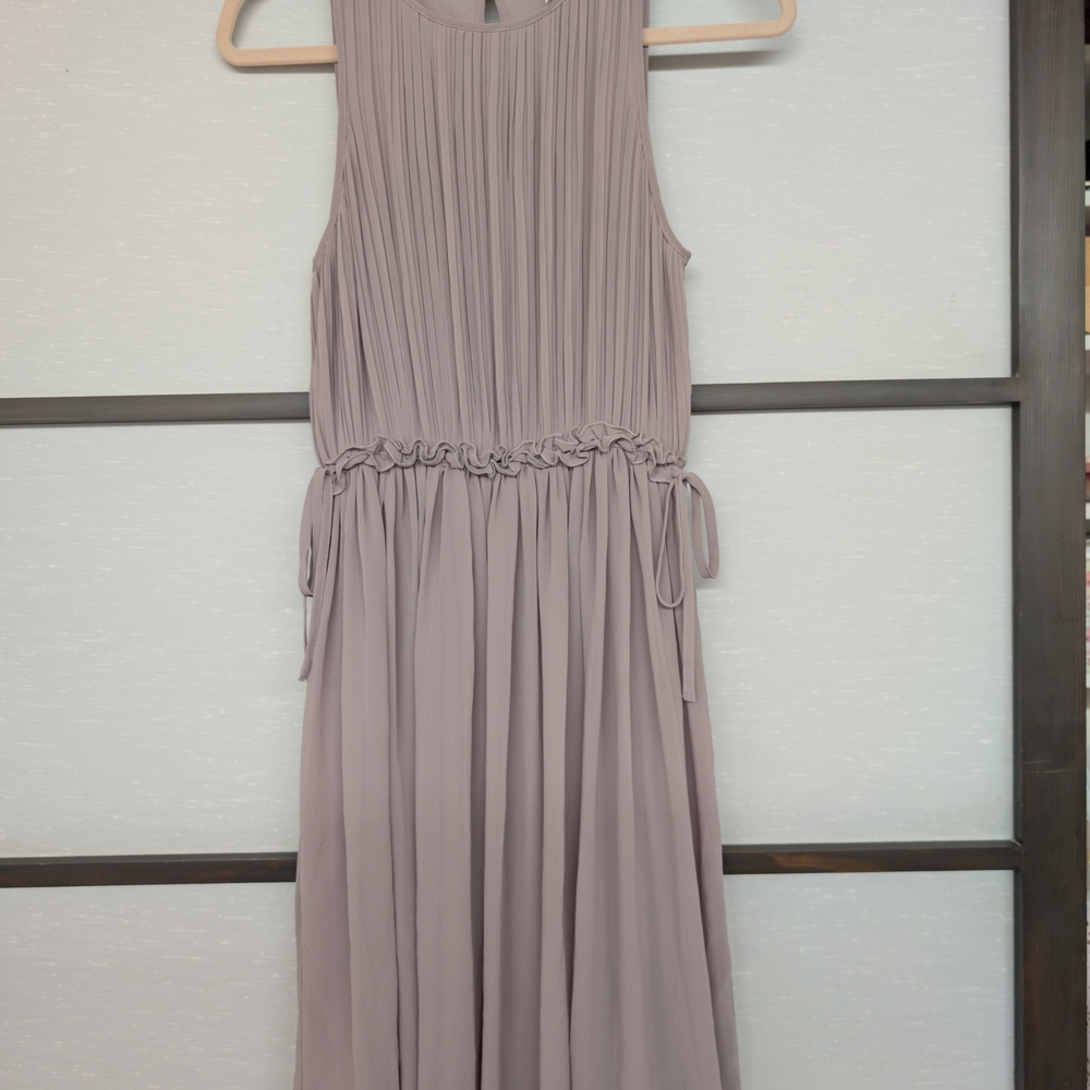 H&M Mauve Pleated Midi Dress
